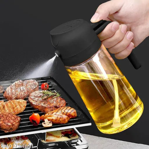 Olive Oil Sprayer and Oil Dispenser Bottle for Kitchen, Glass Oil Bottle with Premium Nozzle