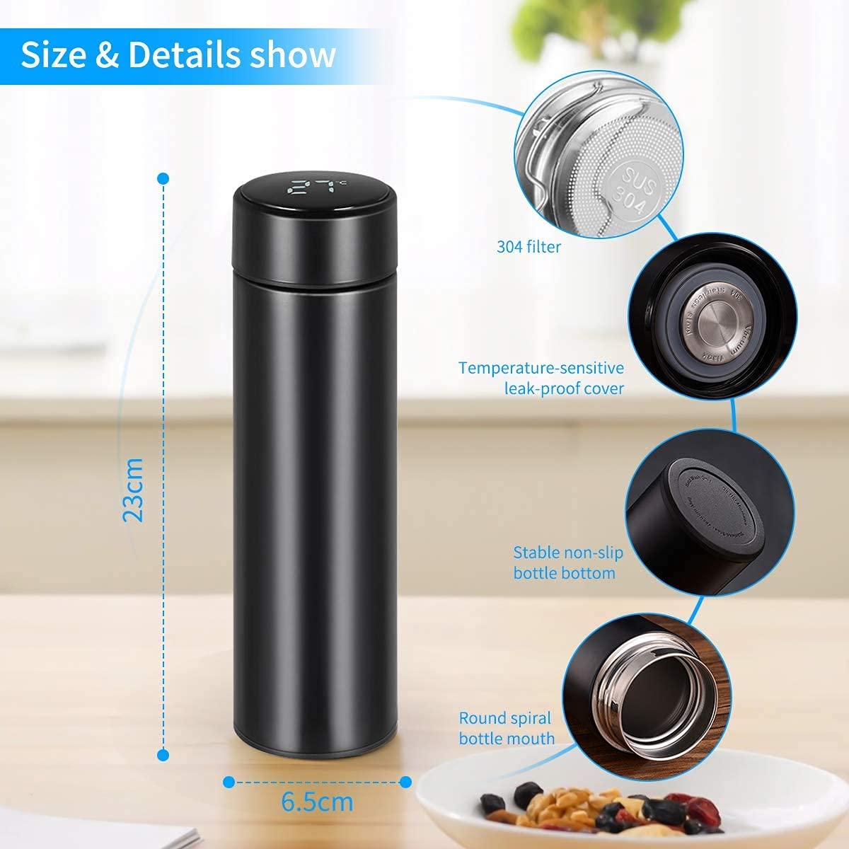 Smart Led Display Temperature Bottle
