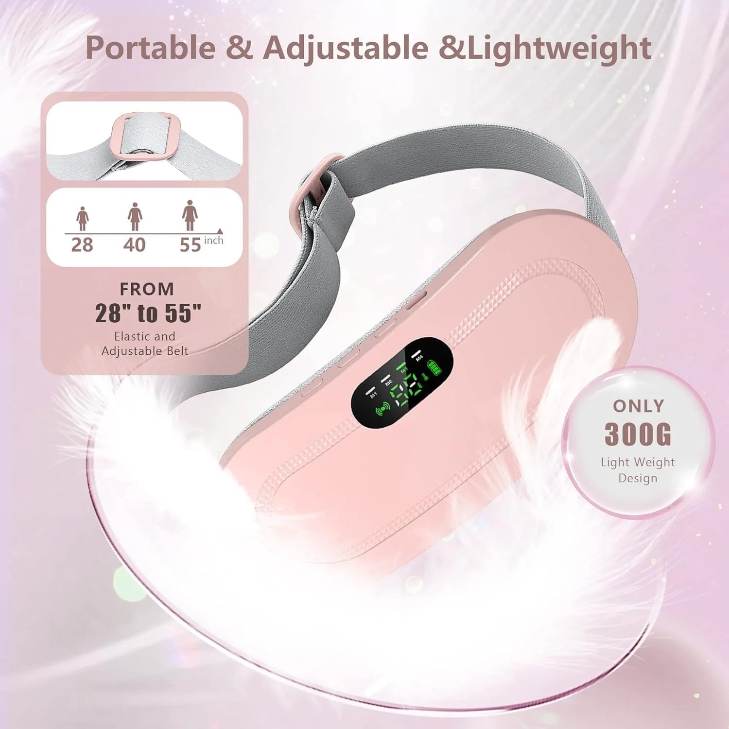 Portable Cordless Period Cramp Massager & Heating Pad