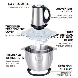 Stainless Steel Electric Chopper Meat Grinder Mincer Food Processor Slicer Vegetable Food Chopper Meat Slicer Machine 220V