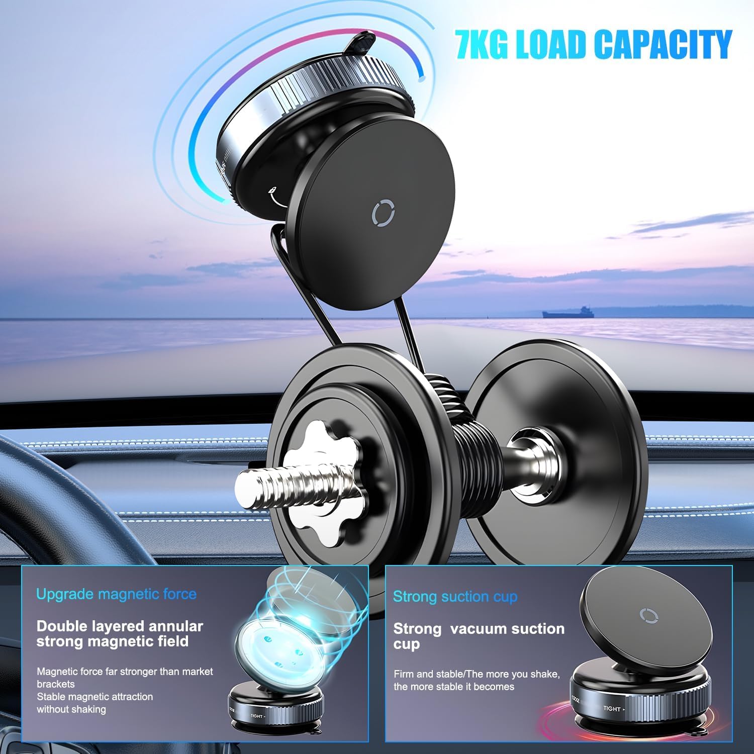 360° Vaccum Magnetic Phones Holder