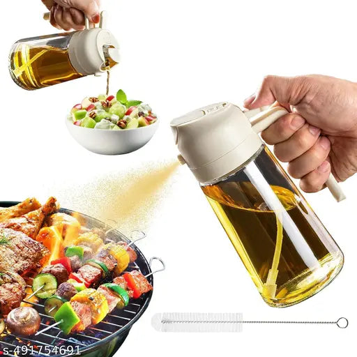 Olive Oil Sprayer and Oil Dispenser Bottle for Kitchen, Glass Oil Bottle with Premium Nozzle
